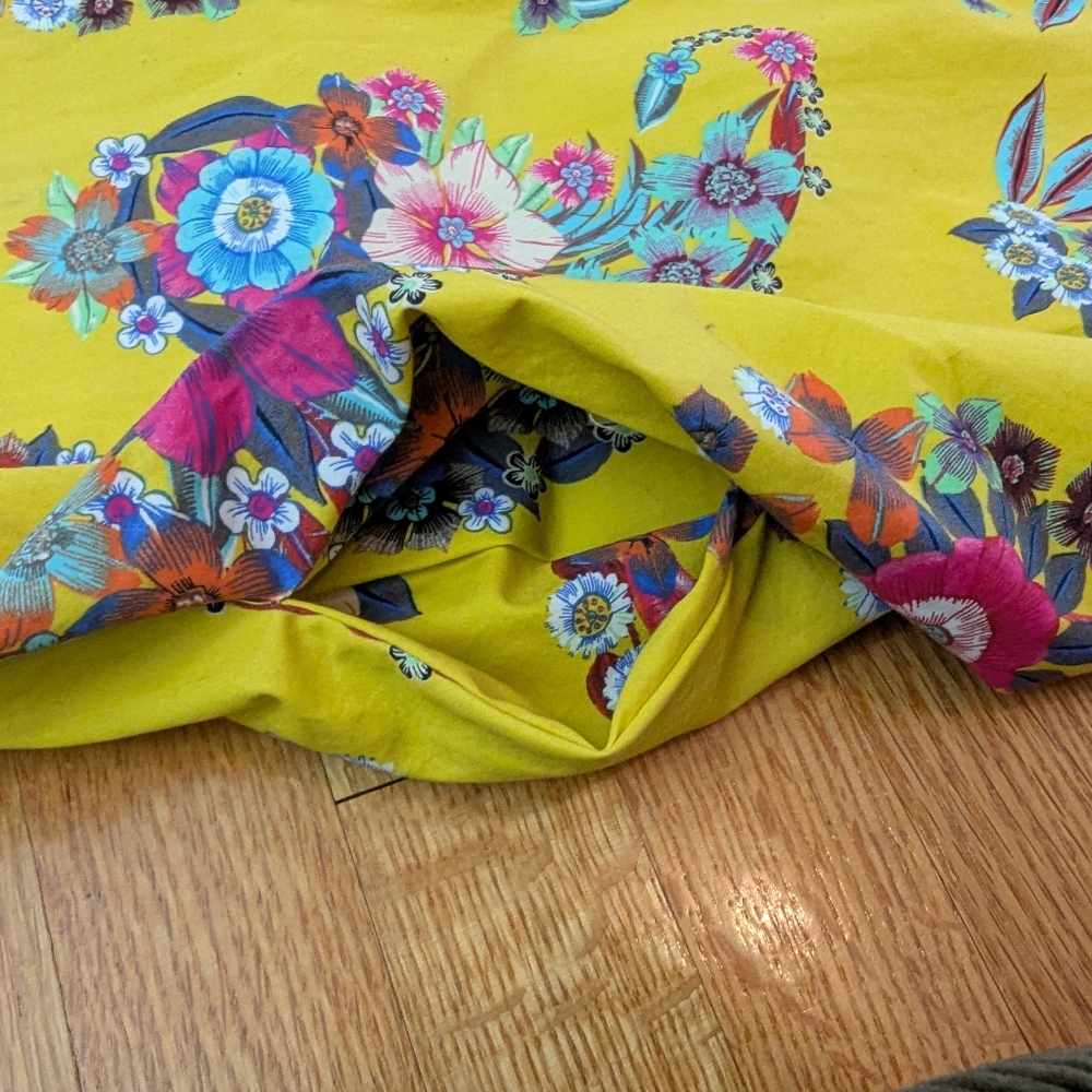 Anthropologie Maeve Sunniva Yellow Floral Ribbon Strap Dress Size XS Boho pocket - Picture 10 of 14